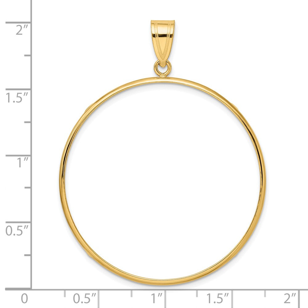 Wideband Distinguished Coin Jewelry 14k Polished 39.5mm Prong Coin Bezel Pendant