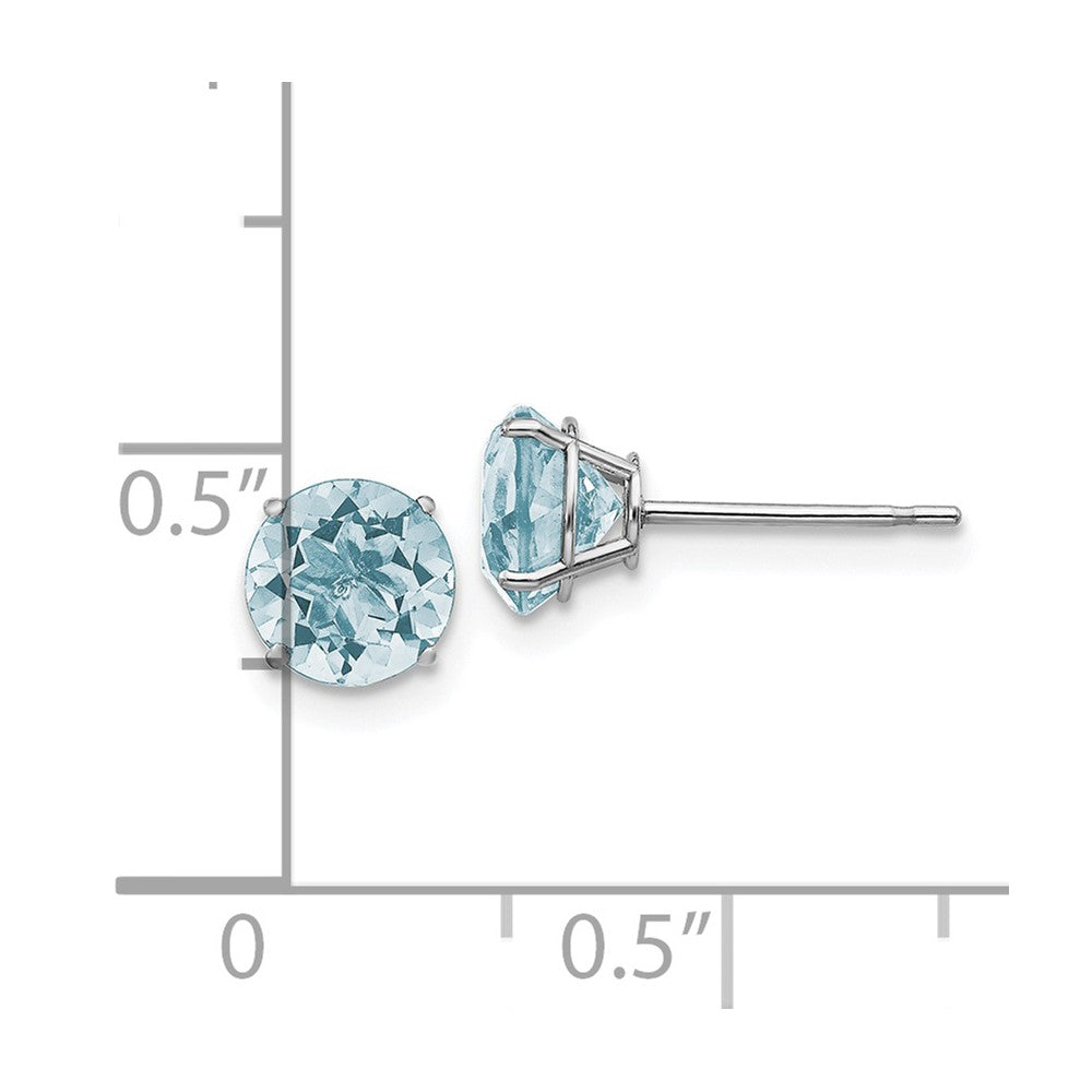 14kw Simulated March Earrings