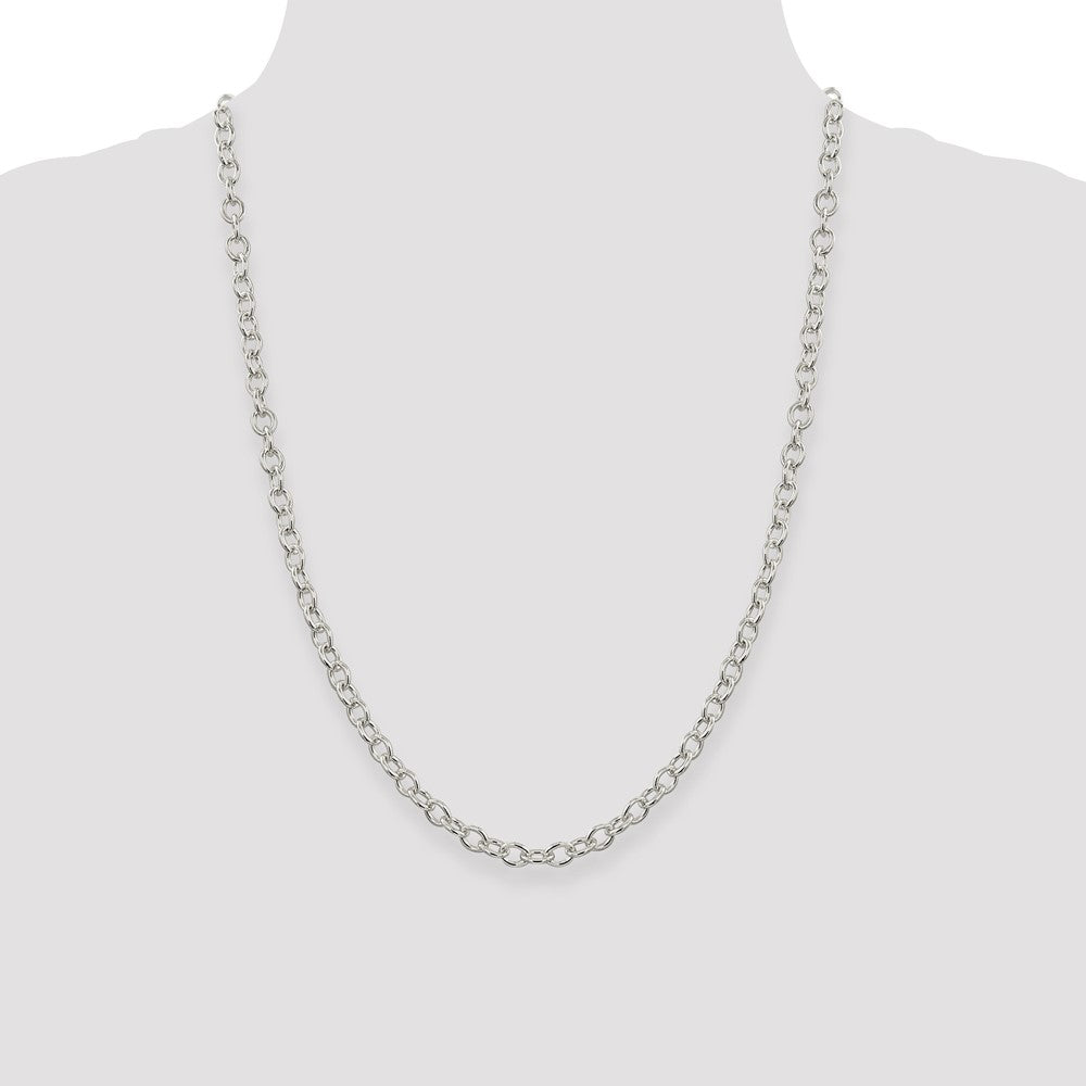 Sterling Silver 5.75mm Oval Cable Chain 24 Inches