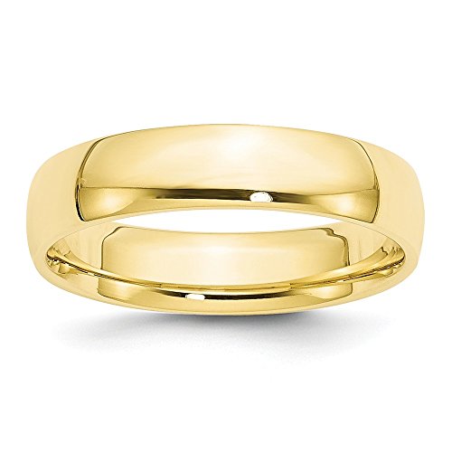 10k Yellow Gold 5mm Lightweight Comfort Fit Wedding Band Size 11