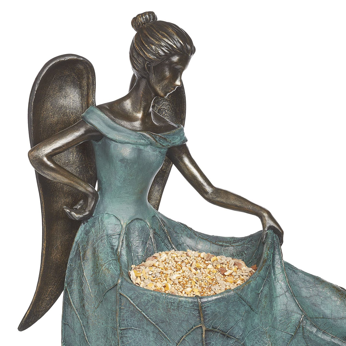 Roman 20" Angel with Dress Birdbath Outdoor Garden Statue