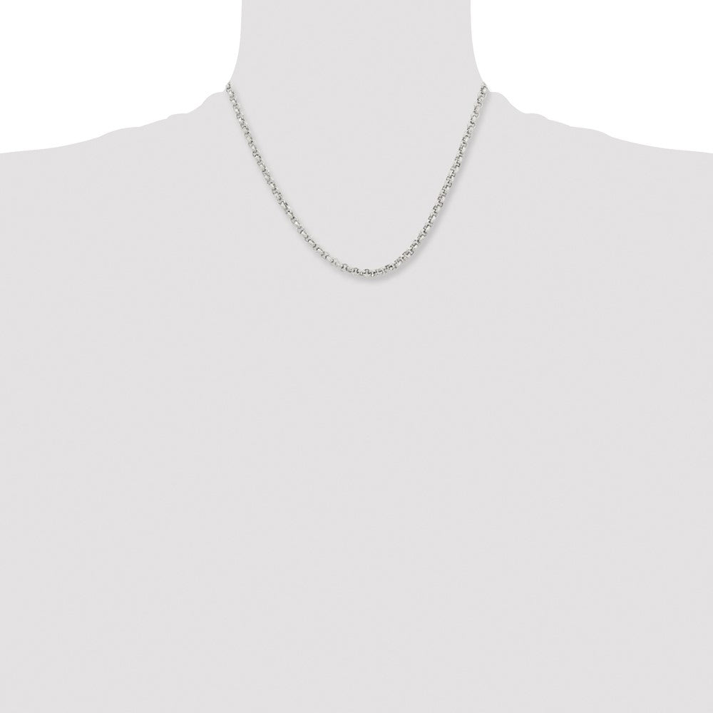 Stainless Steel Polished and Textured Fancy Rolo 18in Chain