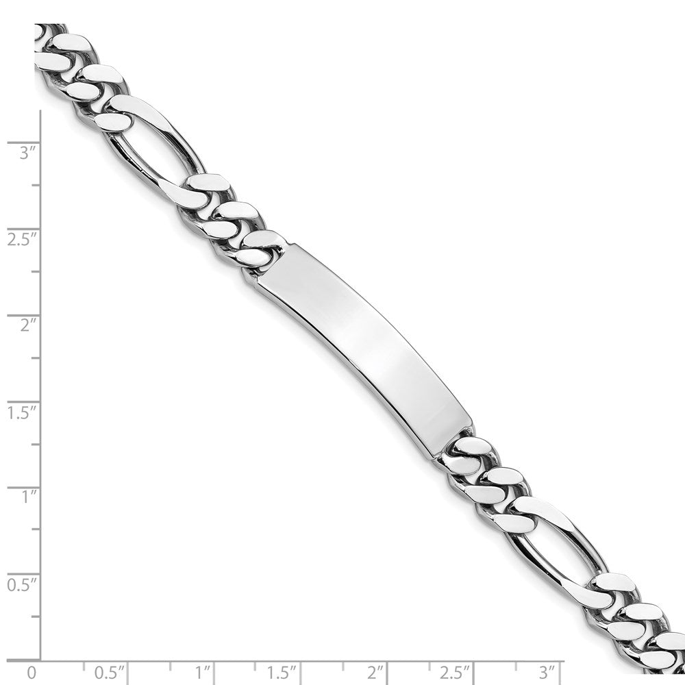 Sterling Silver Polished Engraveable Figaro Link ID Bracelet 8.5 inches