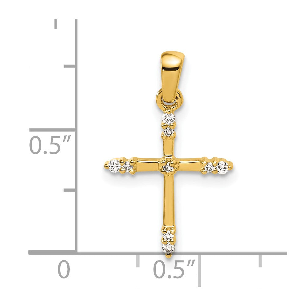 10ky Diamond Cross Pendant