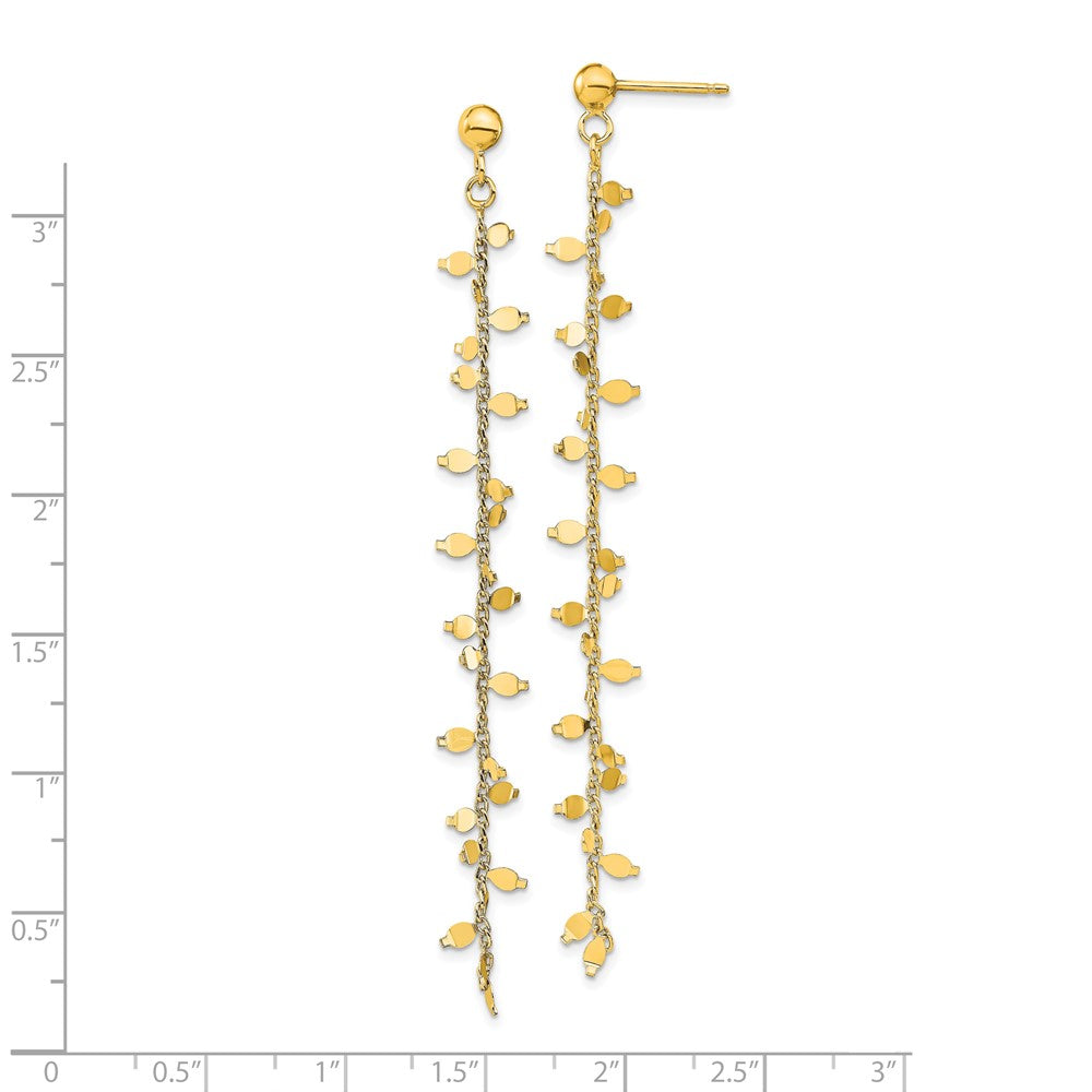 Sterling Silver Gold-plated Polished Post Dangle Earrings