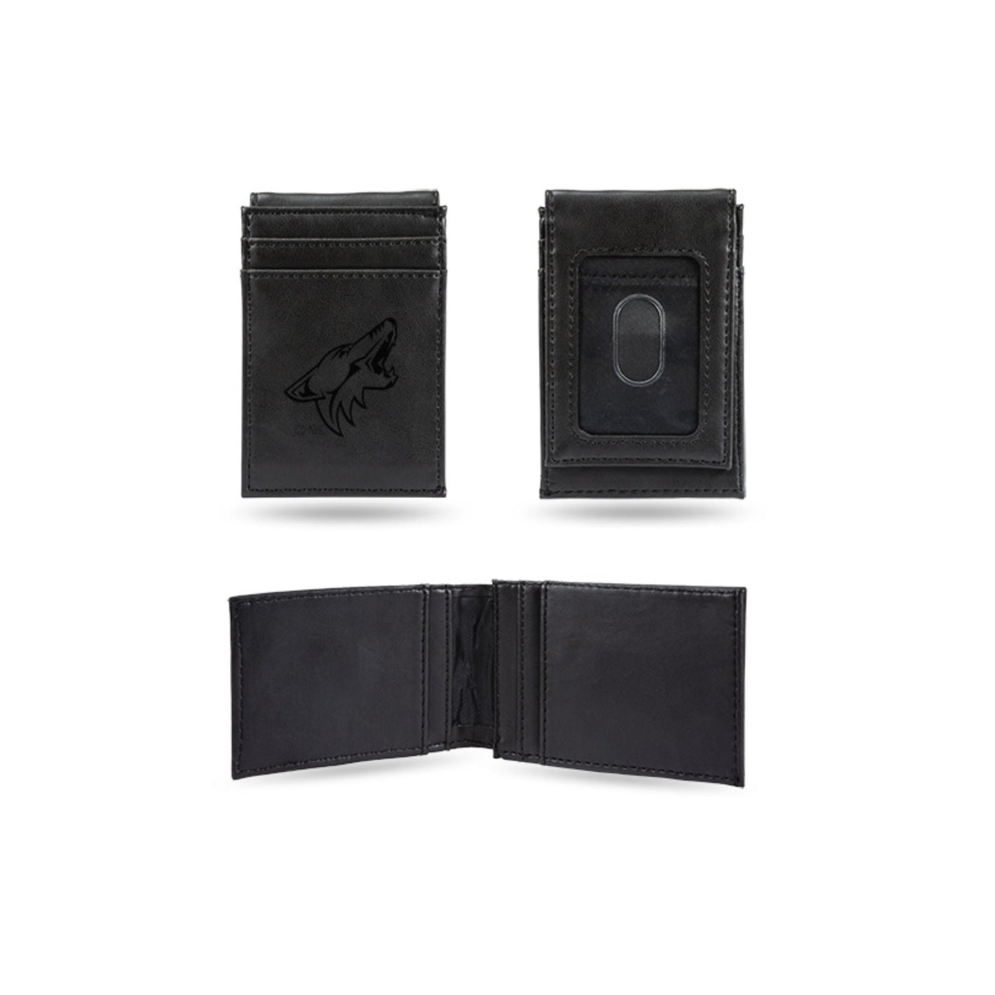 4 Black NHL Arizona Coyotes Front Pocket Wallet