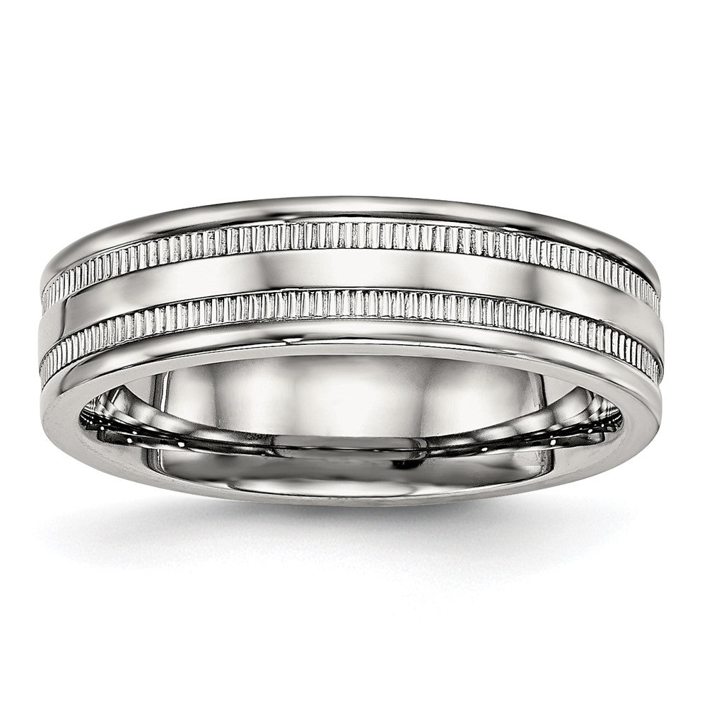 Stainless Steel Polished 6mm Grooved Band