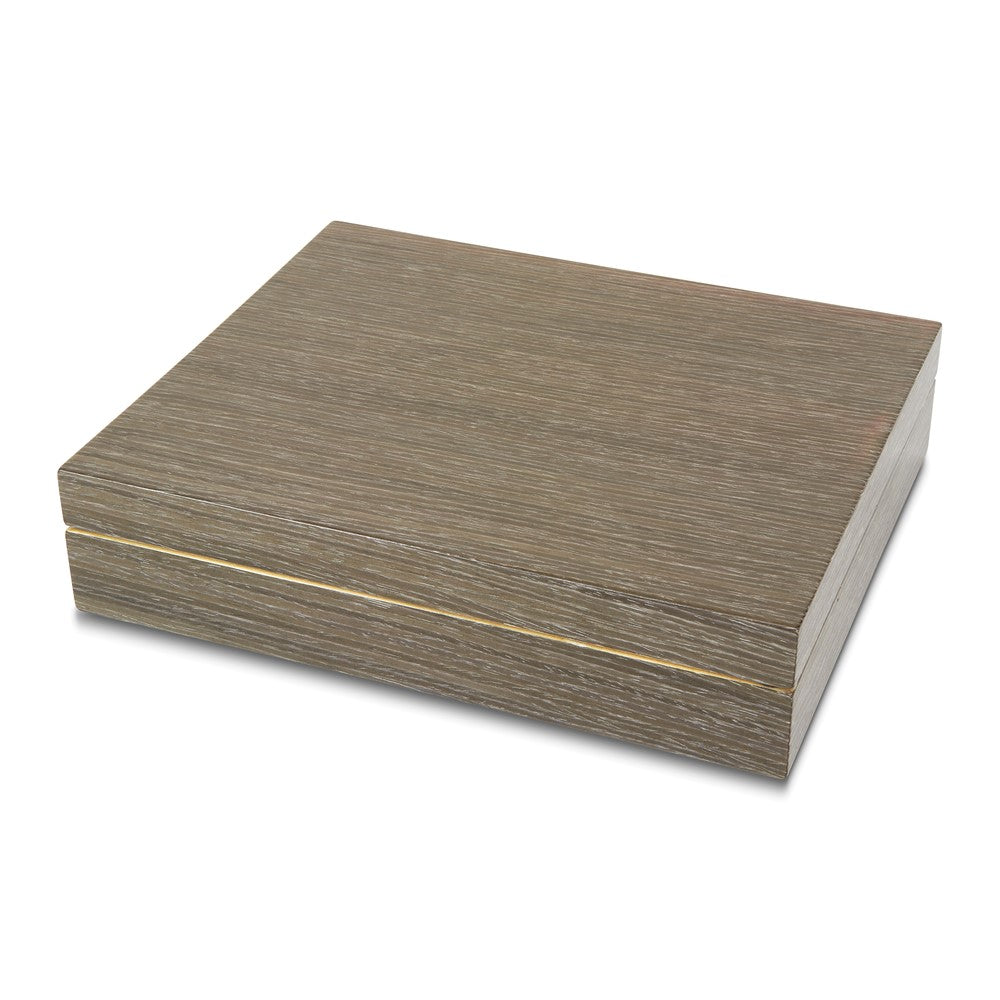 Wood Grey Finish Twenty Compartment Cuff Link Box