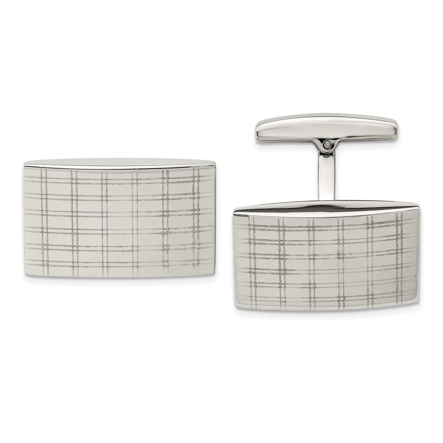Stainless Steel Polished Laser Design Cuff Links