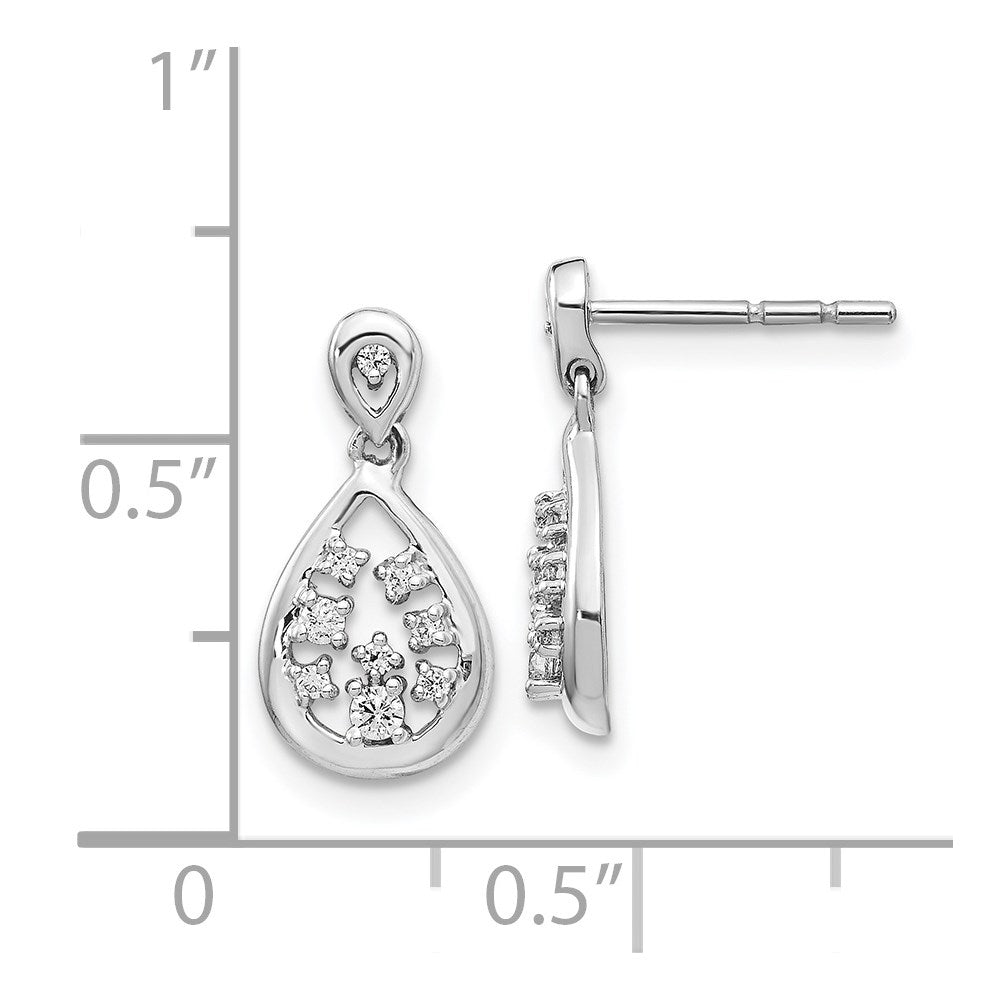 14k White Gold Diamond Post Earrings