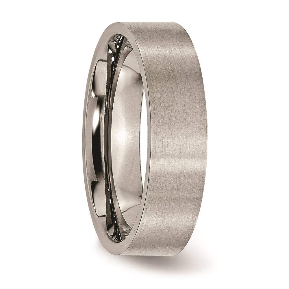 Titanium Polished 6mm Flat Band Size - 14