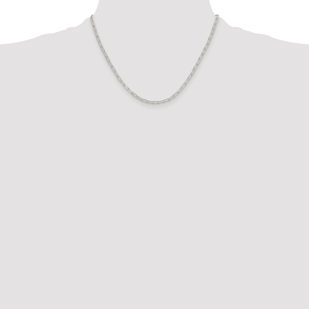 Sterling Silver Rhodium-plated Polished 2.9mm Elongated Cable Chain