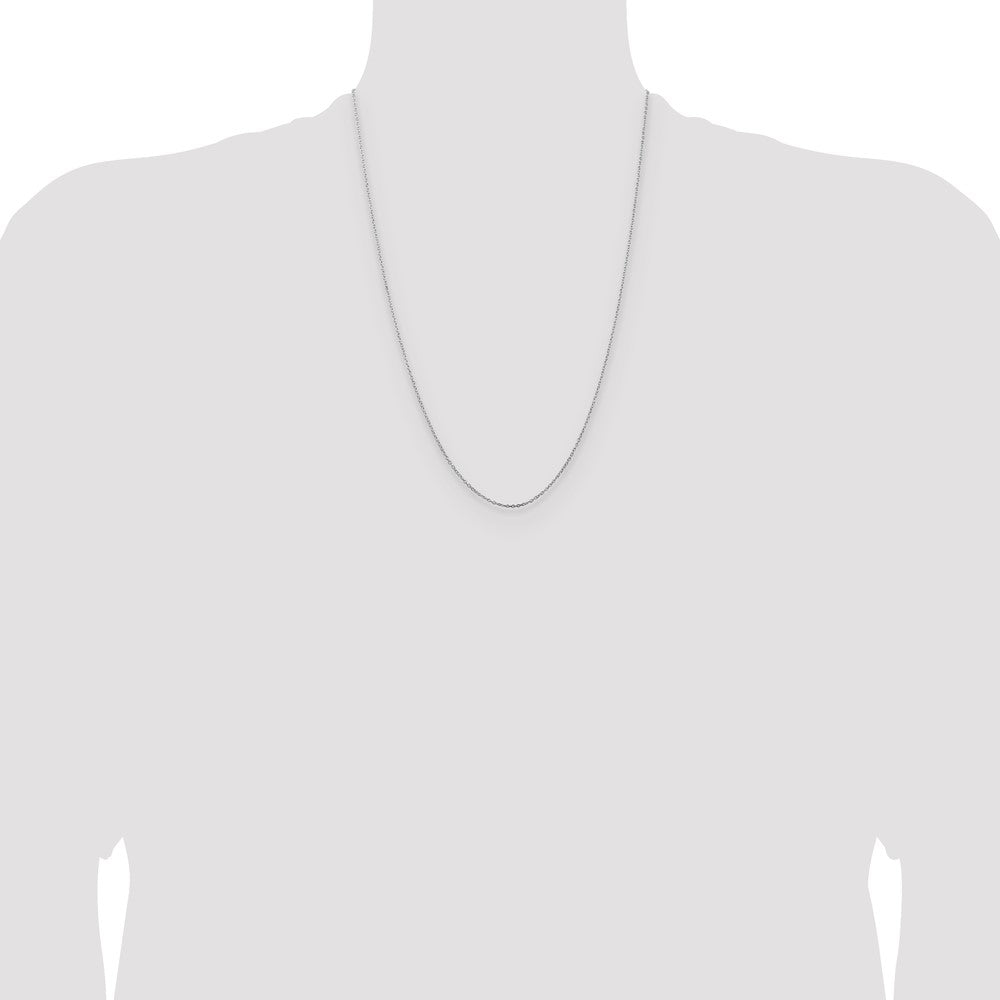 Sterling Silver Rhodium-plated 1mm Cable Chain