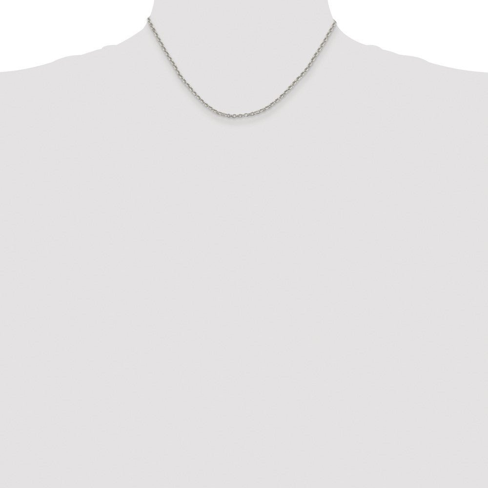 Sterling Silver Rhodium-plated 2.6mm Diamond-cut Cable Chain