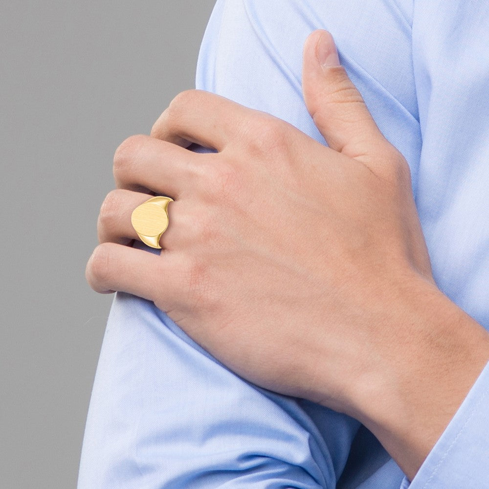 10k 16.0x14.0mm Open Back Men's Signet Ring