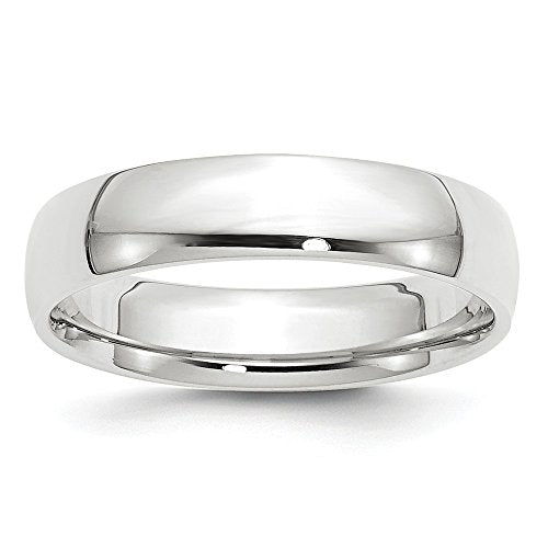 10k White Gold 5mm Lightweight Comfort Fit Wedding Band Size 13.5
