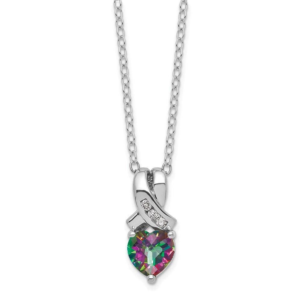 SS Mystic Fire & Diamond Necklace