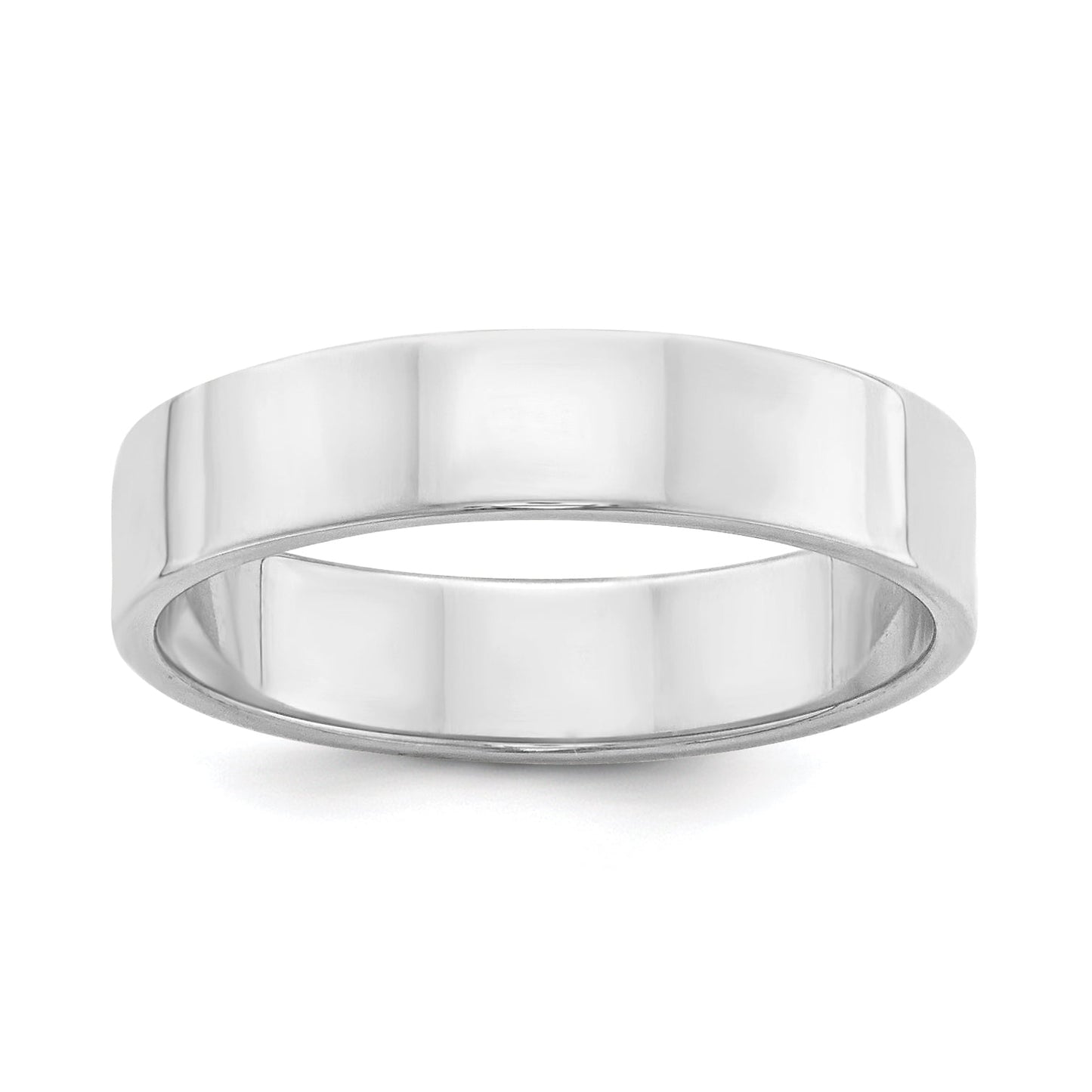 Sterling Silver Rhodium-plated 5mm Flat Size 10.5 Band