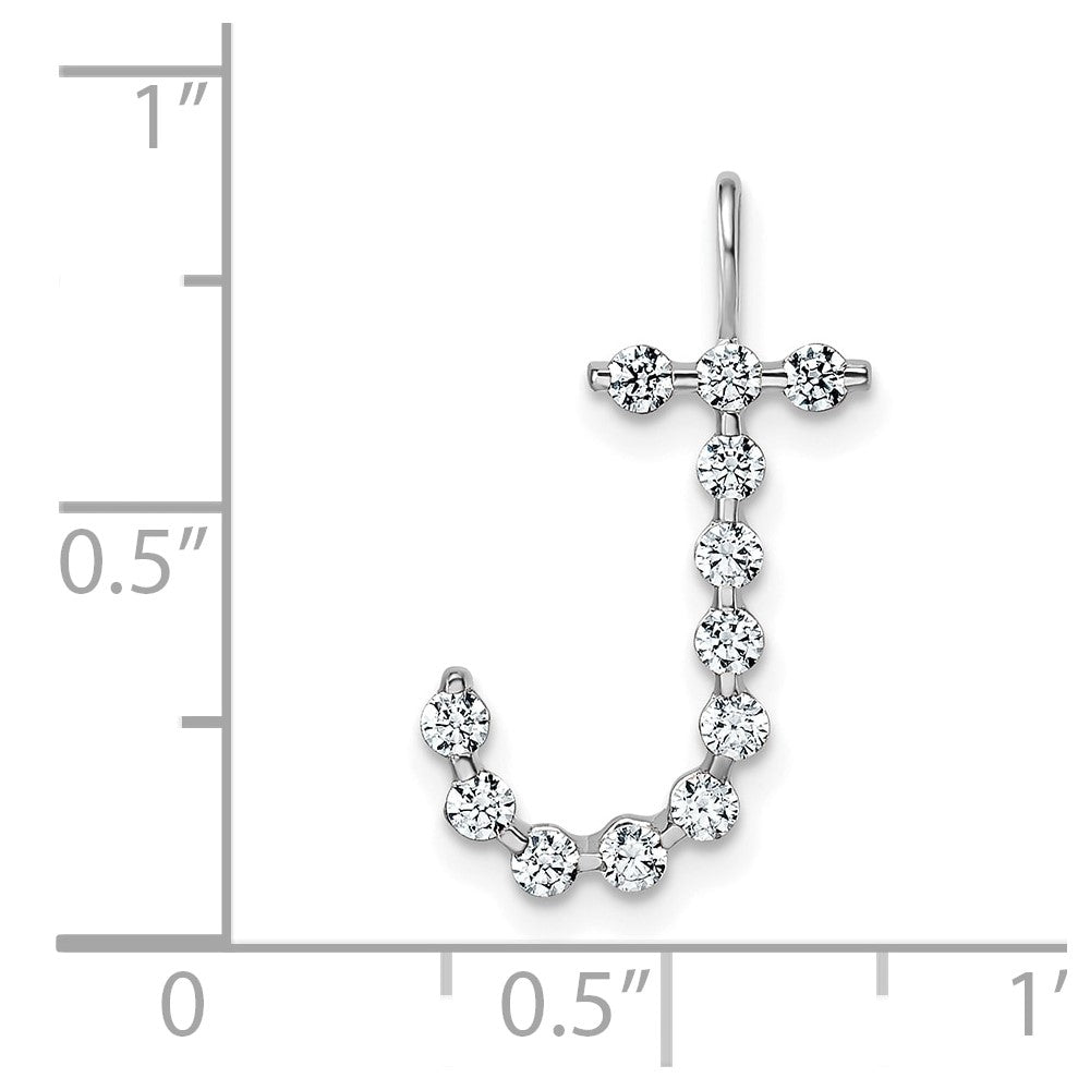 True Origin 14k White Gold 3/8 carat Lab Grown Diamond VS DEF Alphabet J Pendant