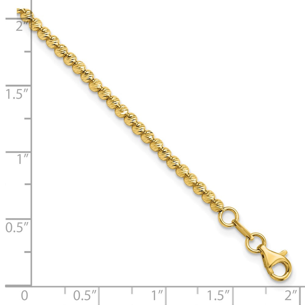 14K D/C Beaded Bracelet 7.5 inches