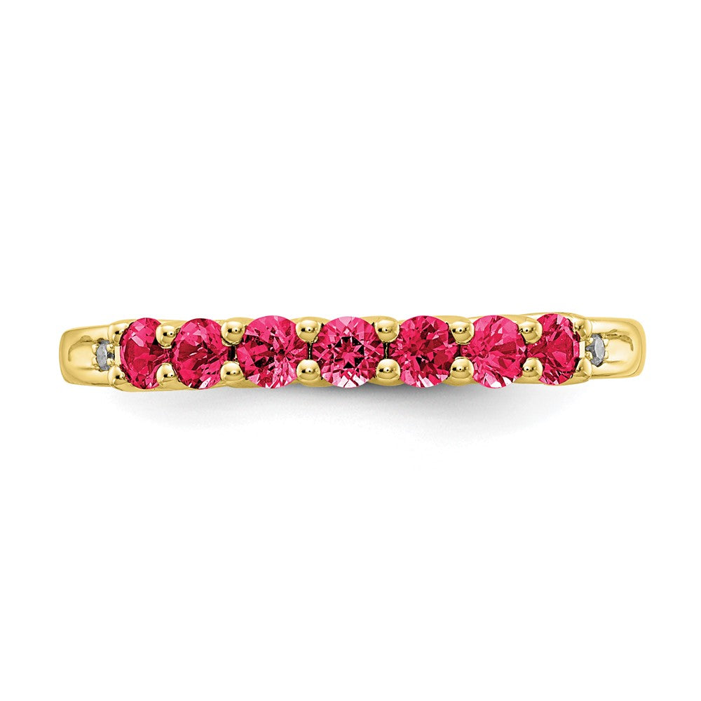 10k Yellow Gold CR Ruby & Diamond Ring