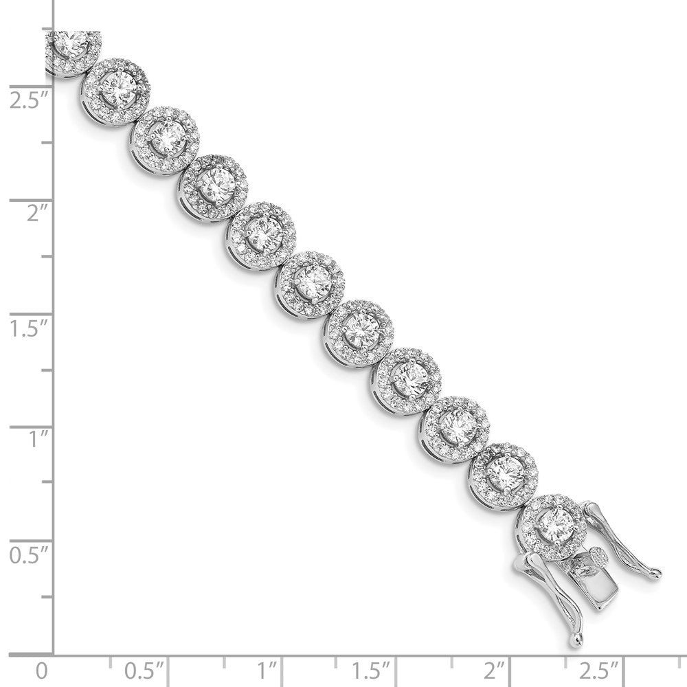 Sterling Silver Rhodium-plated CZ Tennis 7.5 inch Bracelet 7.5 inches