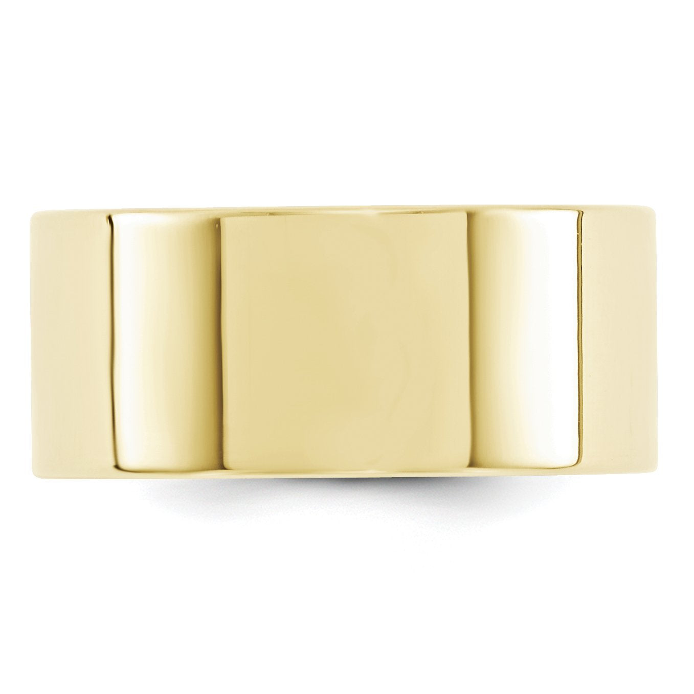 10k Yellow Gold 10mm Standard Weight Flat Comfort Fit Wedding Band Size 12