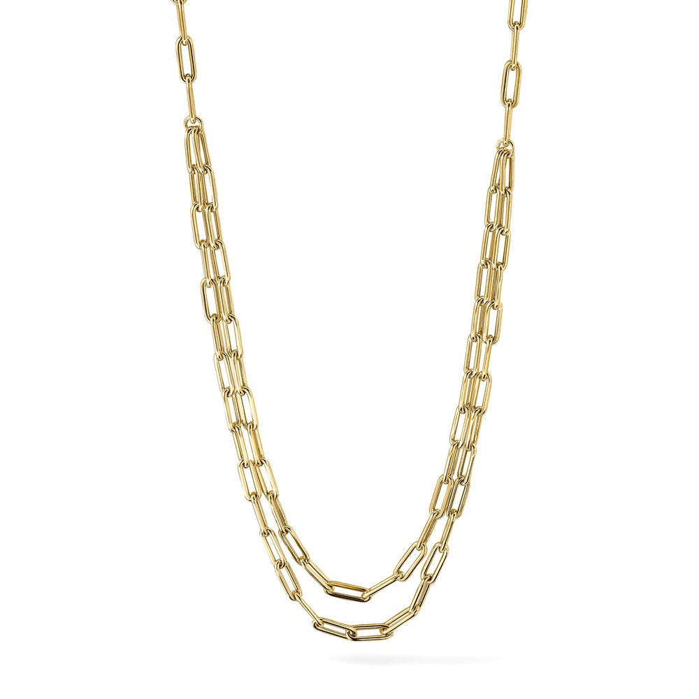 14k Polished Double-layer Link Necklace