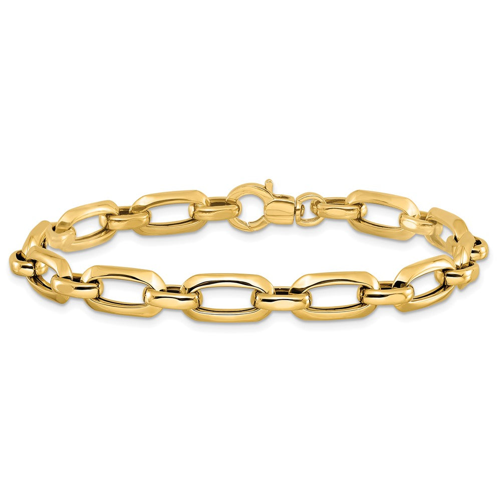 14k Polished and Textured Bracelet 7.75 inches