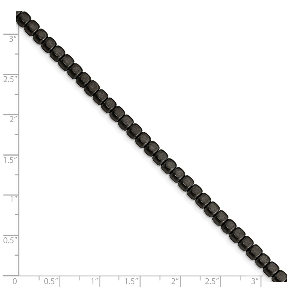 Stainless Steel Brushed and Polished Hematite 7in w/1.25in ext Bracelet 7 inches