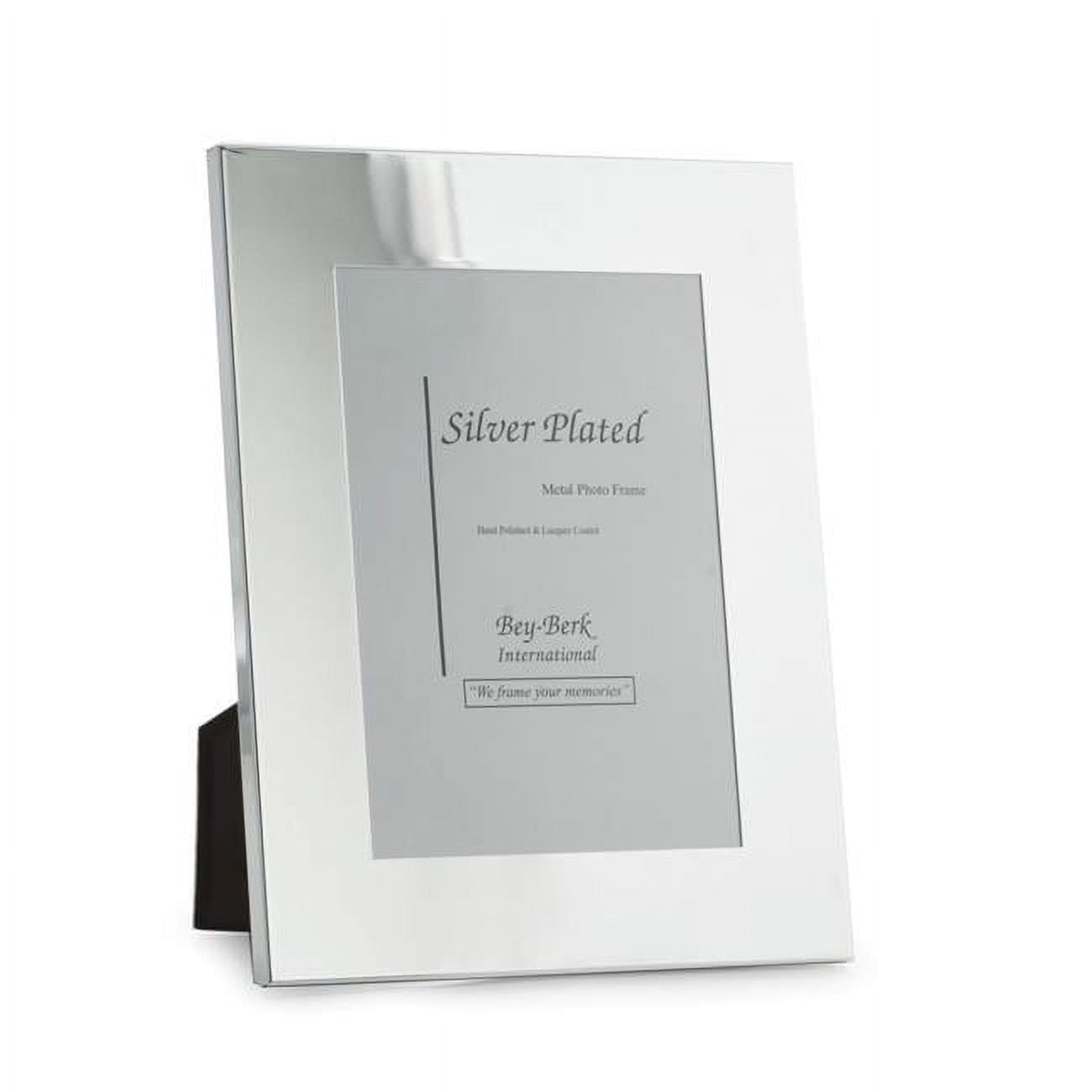 Bey-Berk International SF122-12 8 x 10 in. Silver Plated Picture Frame with Easel Back, 12 x 0.35 x 10 in.