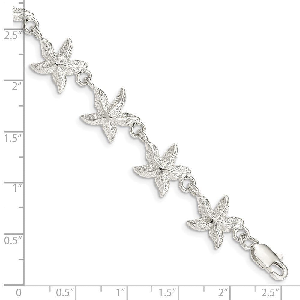 Sterling Silver Starfish Bracelet 7 inches