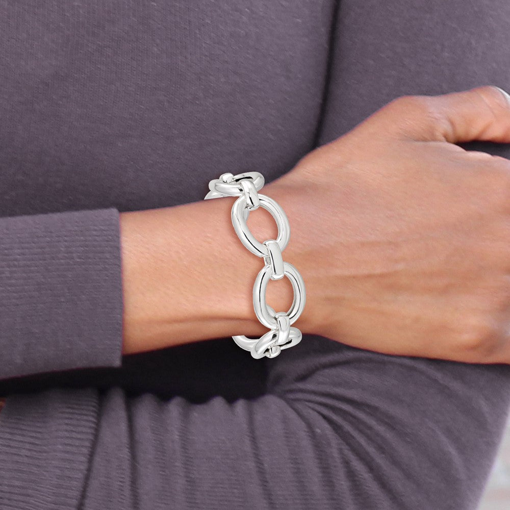 Sterling Silver Polished Large Link Bracelet 8.75 inches