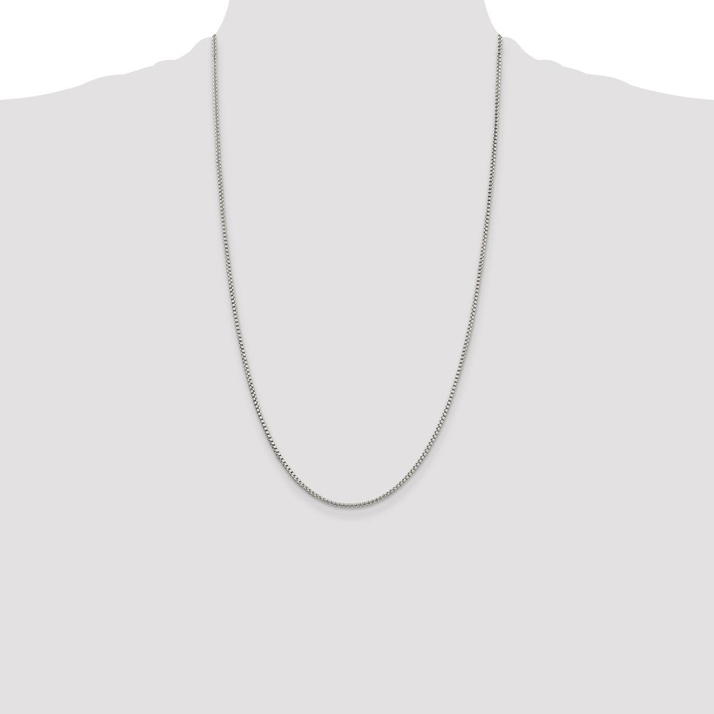 Sterling Silver 1.75mm Round Box Chain 26 Inches