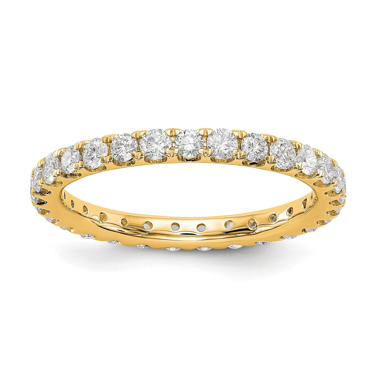 14k Polished Size 9 U-Shared Prong 1 carat Diamond Complete Eternity Band