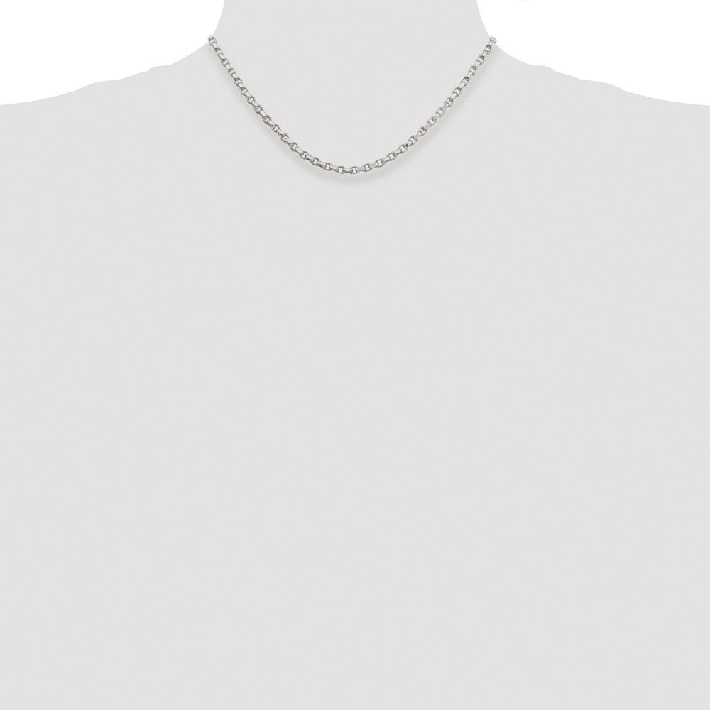 Sterling Silver Rhodium-plated 3.5mm Diamond-cut Rolo Chain