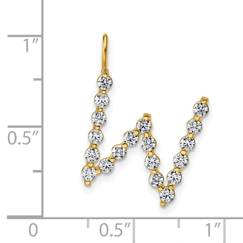 True Origin 14k 3/8 carat Lab Grown Diamond VS DEF Alphabet W Pendant