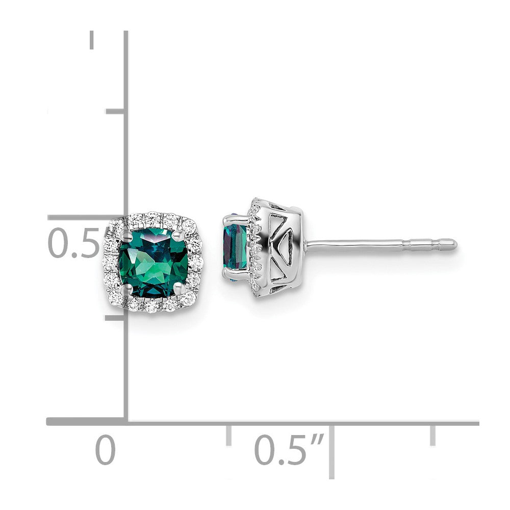 SS ANT Created Alexandrite and Diamond Earring