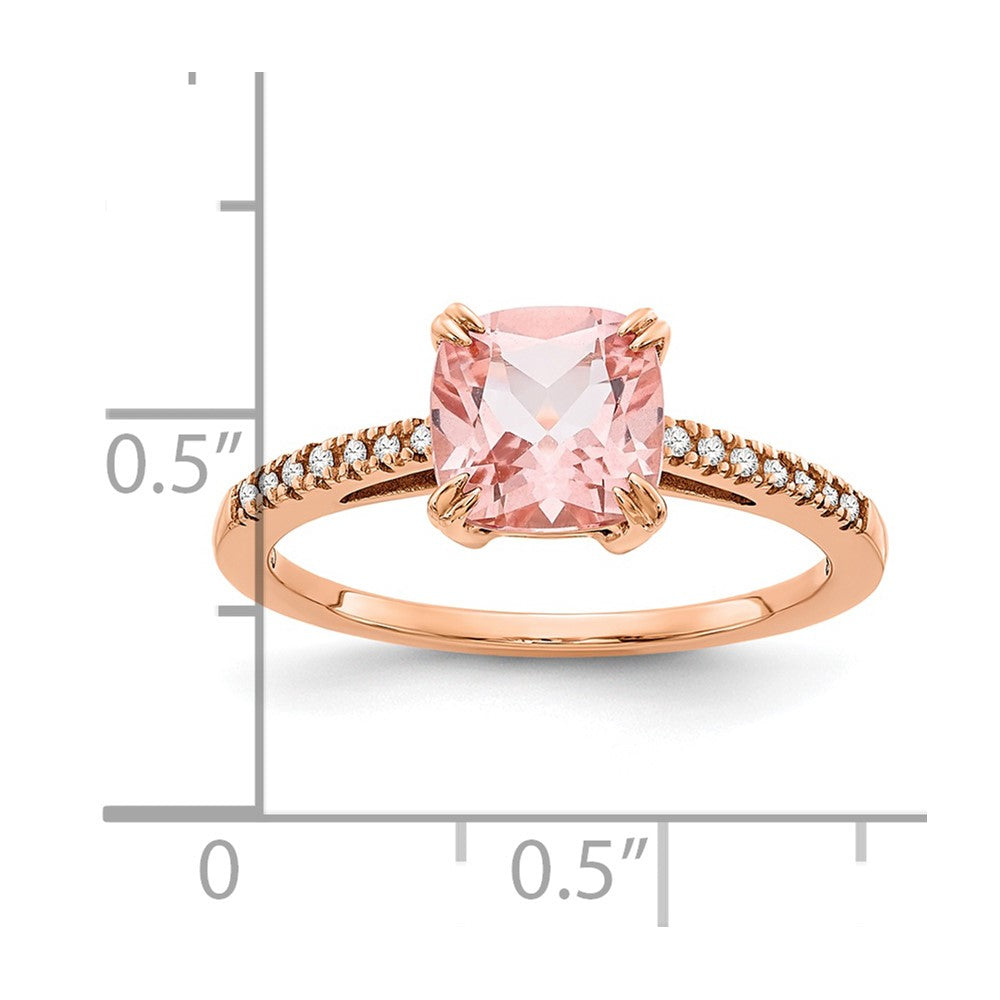 10k Rose Gold Blush Topaz & Diamond Ring