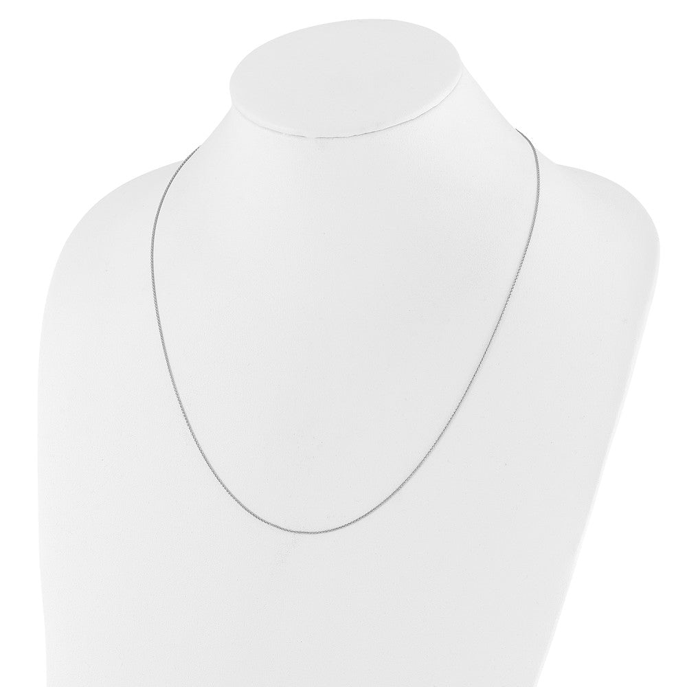 Sterling Silver RH-plated Adjustable .75mm D/C Spiga Chain