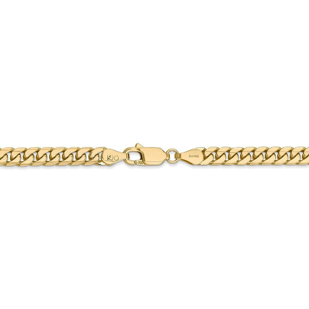 14K 7 inch 4.3mm Solid Miami Cuban Link with Lobster Clasp Bracelet