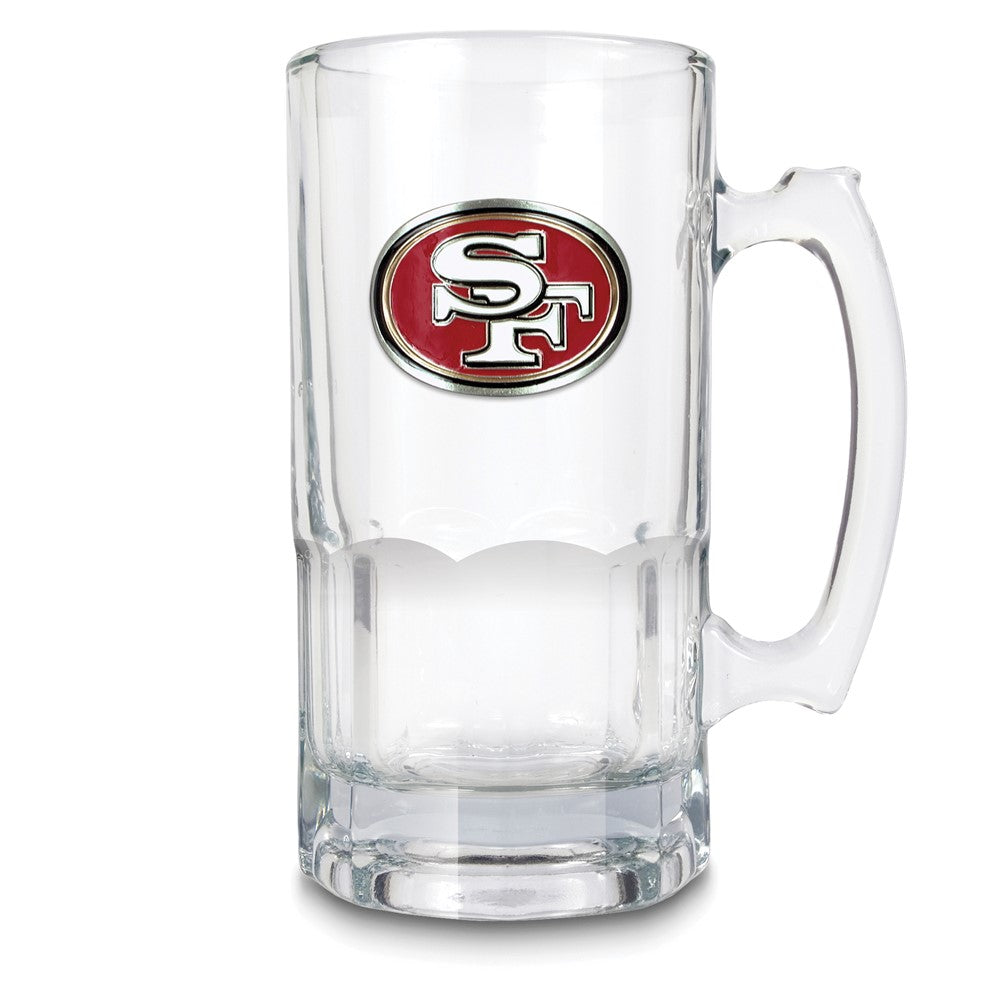 NFL San Francisco 49ers Glass 32 ounce Macho Mug with Emblem
