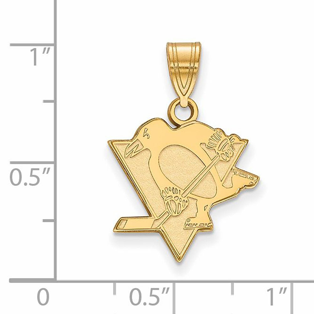 Sterling Silver Gold Plated NHL LogoArt Pittsburgh Penguins Med. Pendant