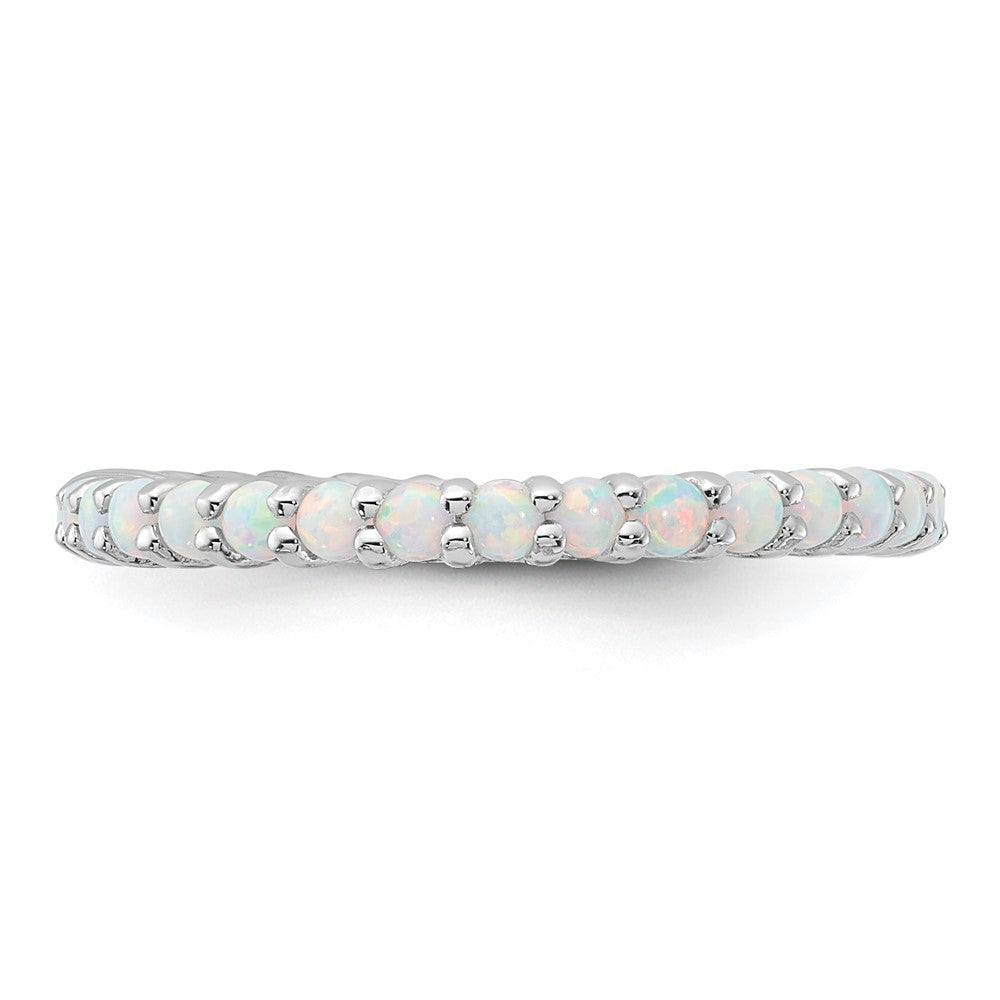 Sterling Silver Stackable Expressions Created Opal Ring Size -6