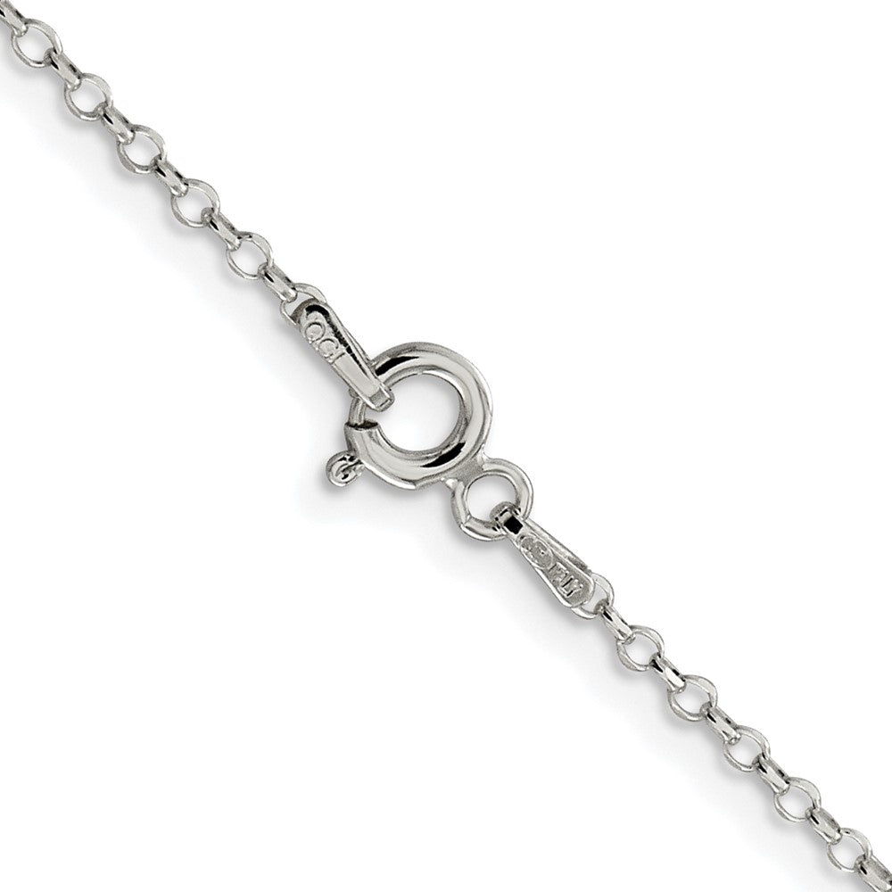 Sterling Silver Rhodium-plated 1.75mm Diamond-cut Cable Chain w/2in ext.