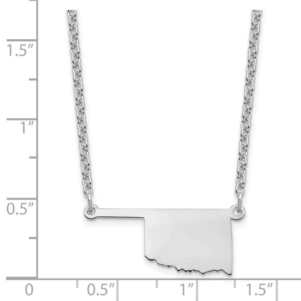 Sterling Silver/Rhodium-plated Oklahoma State Necklace