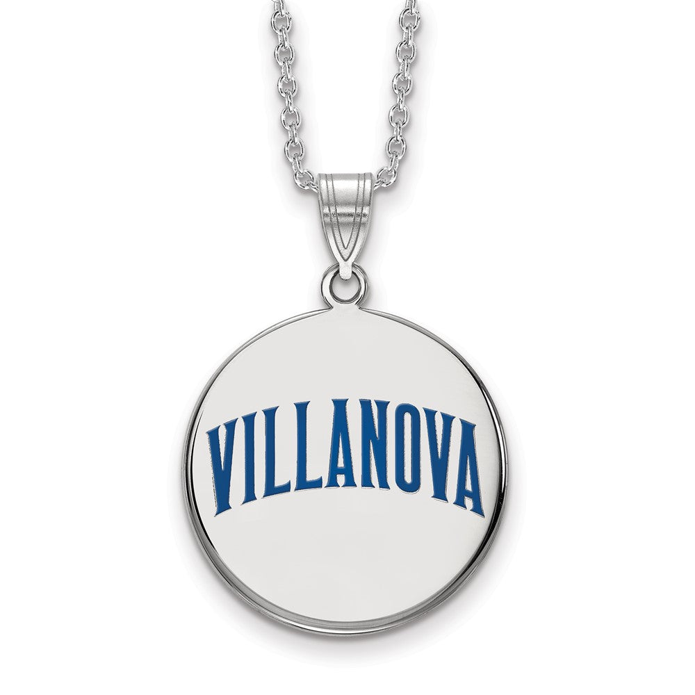 Sterling S. Rh-p LogoArt Villanova University Large Enamel Necklace