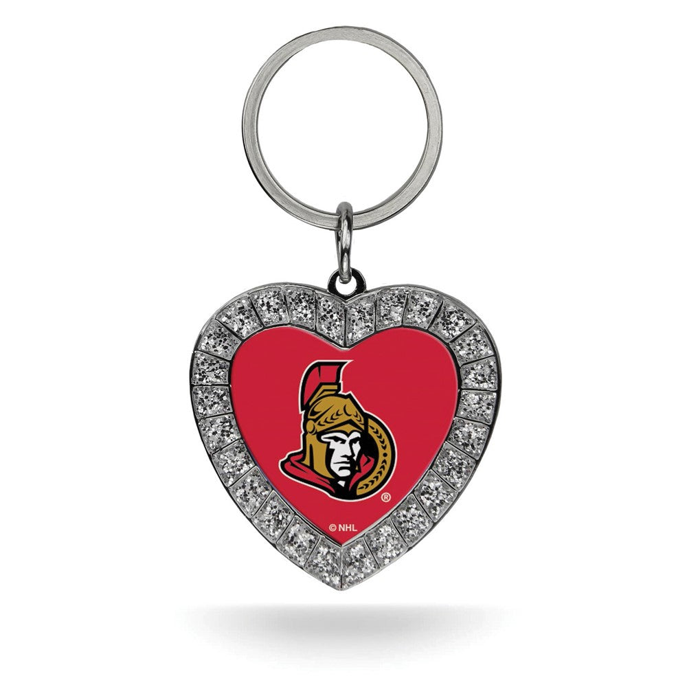 NHL Ottawa Senators Rhinestone Heart Key Ring QGC7979