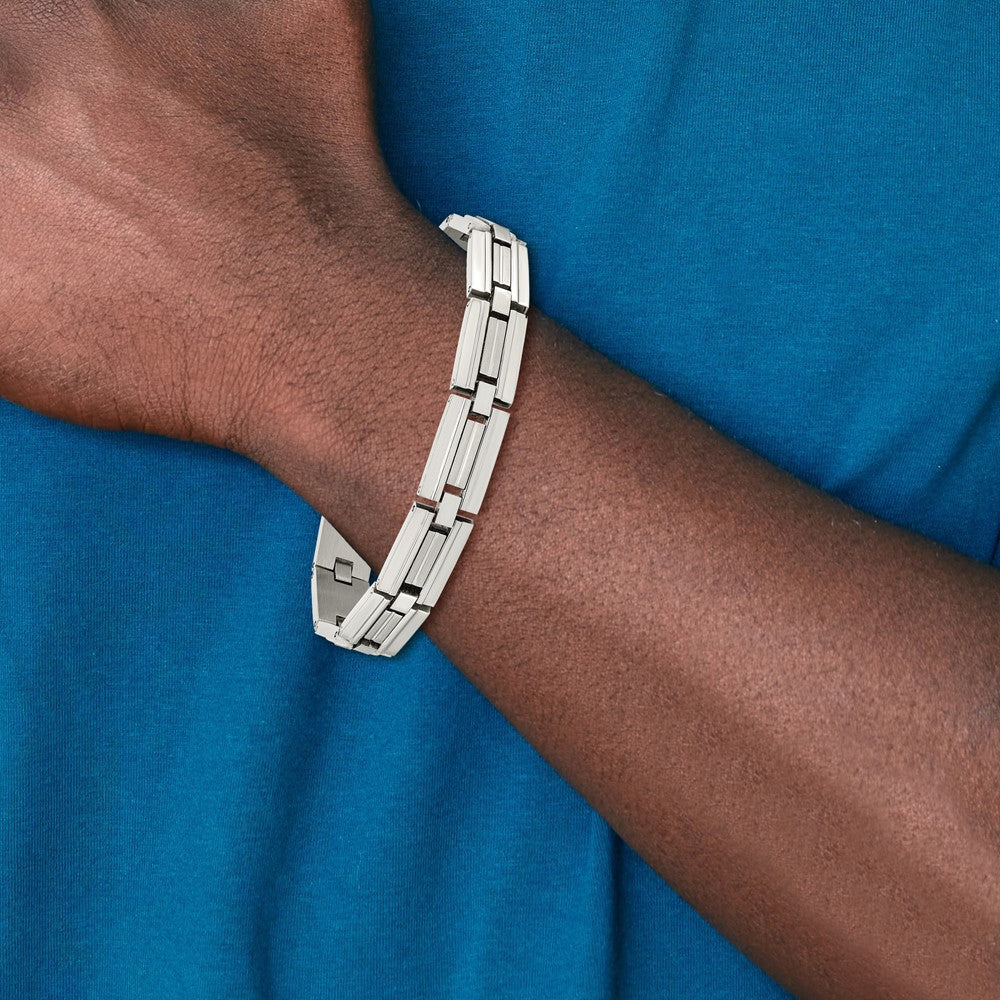 Stainless Steel Brushed and Polished 8.5in Bracelet 8.5 inches