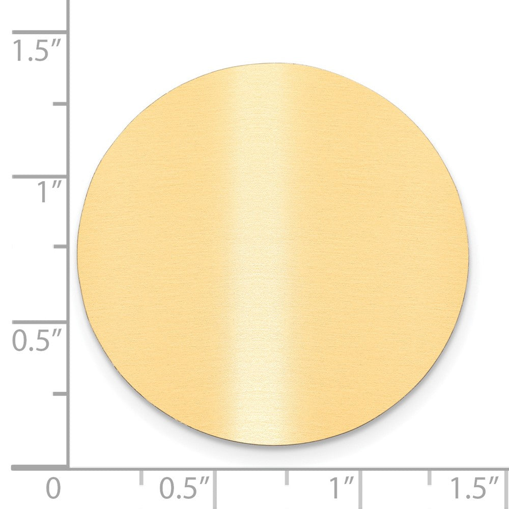 1 1/4 x 1 1/4 Round Satin Brass Plates-Set of 6